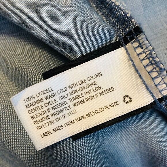 Ava & Viv 2X Denim Shirt Dress 100 Lyocell Medium Wash Country Western Rodeo - Picture 7 of 7